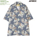 アロハシャツ|アビレックス|アヴィレックス(AVIREX)AVI7835123007|HAWAIIAN SHIRT S/S TROPICAL GIRL(トロピカルガール)|サックス|メンズ|レーヨン100%|開襟|フルオープン|半袖|アロハタワー(アロハシャツ販売)|ハワイアンシャツ