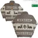 カナディアンセーター｜カウチンセーター（ジャケット）｜Canadian Sweater Company（カナディアン セーター カンパニー） カナダ製｜CSC-1011 DEER（ディア）｜グレイ｜メンズ｜ウール100％（ヘリテージヤーン）｜フルオープン｜ジップアップ（two-way Zipper）｜長袖