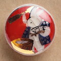 薩摩ボタン|Satsuma Buttons(20mm)|SBM-053 餅つき兎(赤)|アロハタワー(アロハシャツ販売)
