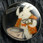 薩摩ボタン|Satsuma Buttons(25mm)|SBG-052 餅つき兎(黒)|アロハタワー(アロハシャツ販売)