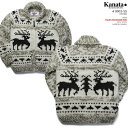 カウチンセーター（カウチンジャケット）｜KANATA社（カナタ）・カナダ製｜KA41002 DEER SWEATER（ディア・セーター）｜アザー｜メンズ｜ウール100％（Wool100%）｜6PLY WOOL（6本撚り）｜フルオープン｜TALON 2WAY[S]　TALON製ジップアップ（5mm）｜長袖【Sサイズ】