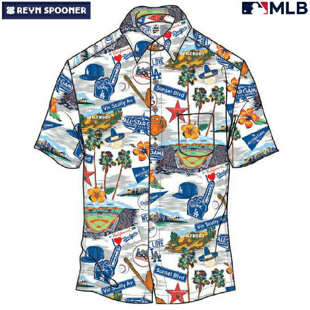 アロハシャツ｜レインスプーナー（REYN SPOONER）｜B2885-121-20 ｜MLB メジャーリーグ公式（MLB SCENIC）｜メジャーリーグベースボール オールスター（ALL STAR）｜コットン100％ ｜ノーマル襟｜半袖｜アロハタワー（アロハシャツ販売）のサムネイル