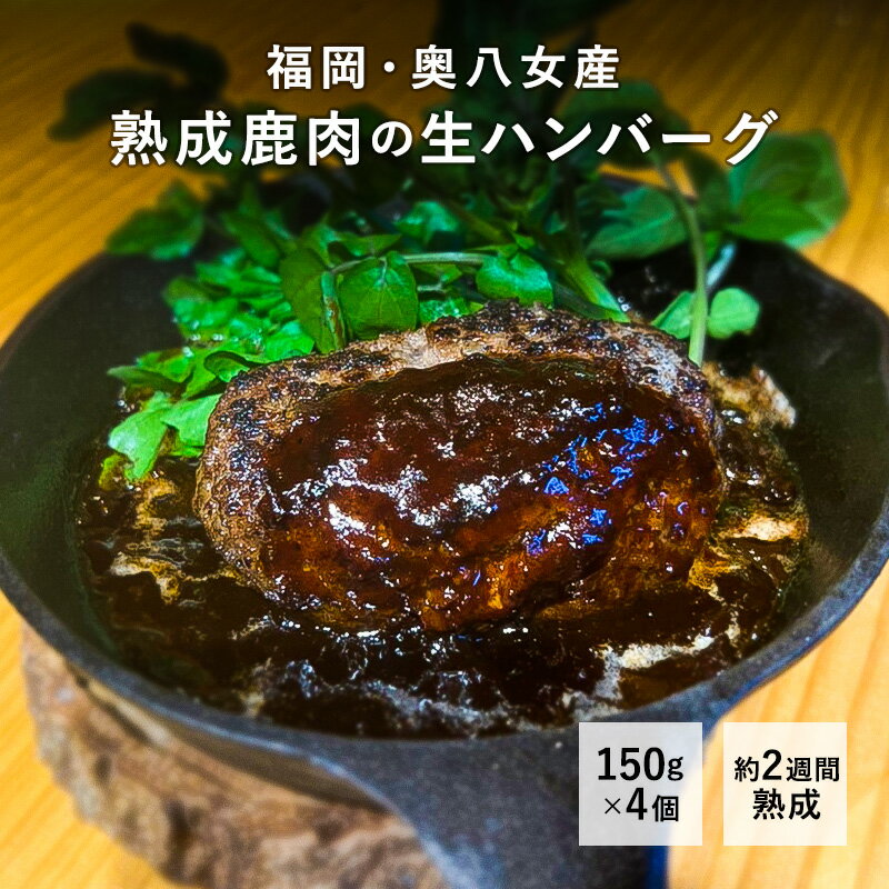 ＼期間限定15%OFF！&P5倍 ／ 1月24日 20:00～1月29日 9:59 熟成鹿肉ハンバーグ4個 ハンバーグ 冷凍ハンバーグ 4個入り 150g 熟成肉 熟成 鹿 鹿肉 ジビエ ギフト 福岡県産 お取り寄せグルメ お取り寄せ 送料無料のサムネイル