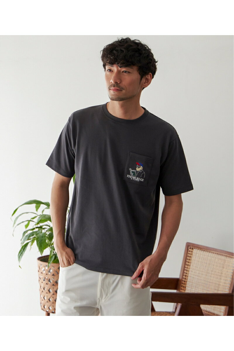 ブックマンサガラ刺繍ポケTシャツ