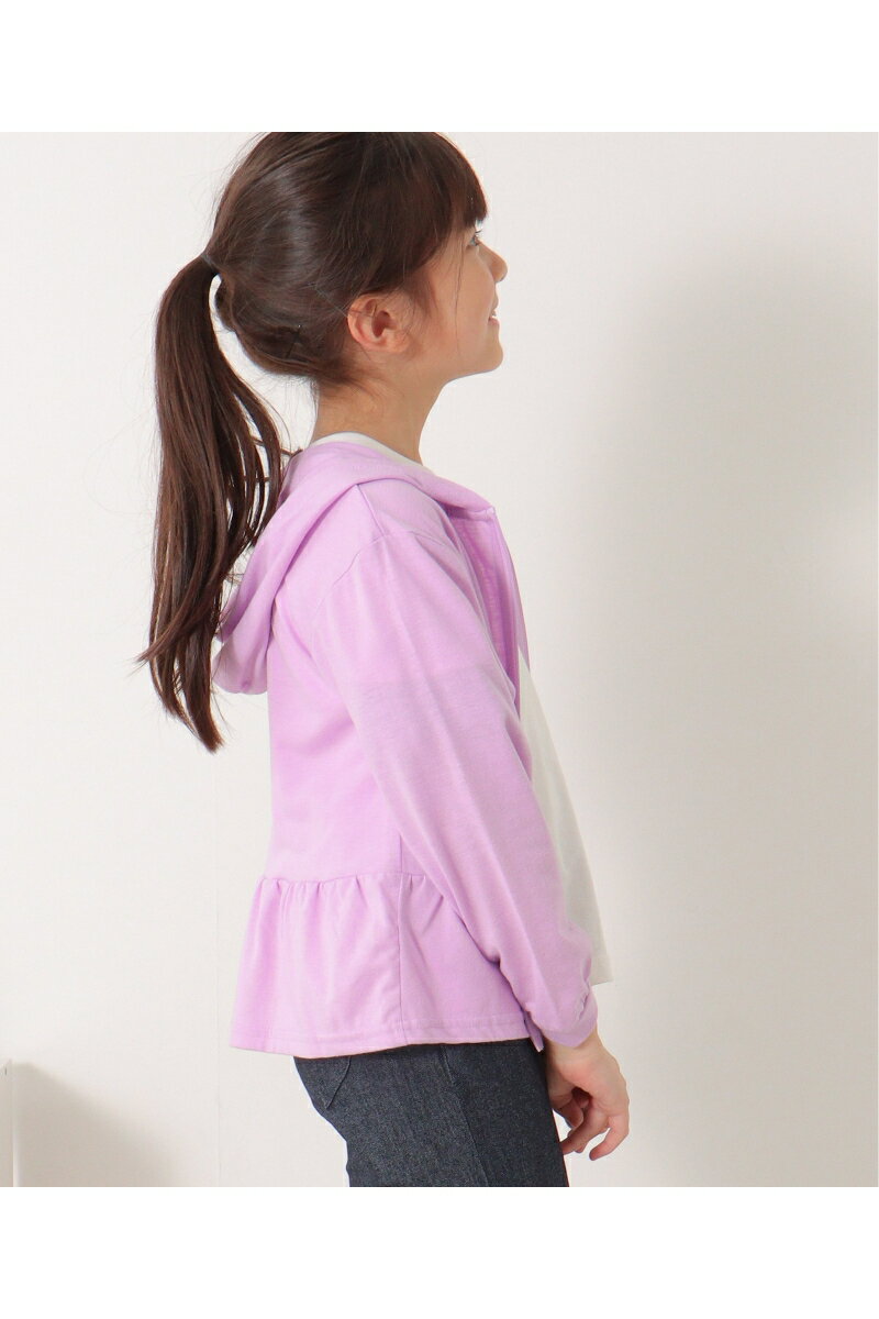 【ポイント10倍！ 6/22 20:00〜6/27 1:59まで】速乾UVカットペプラムZIPパーカー（120~160cm）のサムネイル