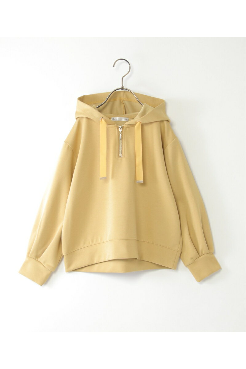 【洗濯機で洗える／親子コーデ】GOKU楽鹿の子ダンボールハーフジップパーカー（120~160cm）