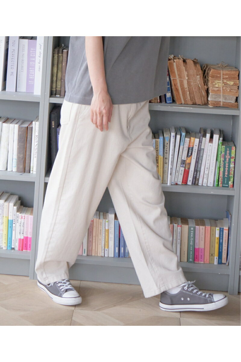 【ポイント10倍 8/24 20:00〜8/27 9:59まで】LBC ゆるテーパードパンツ | レディース デニム ボトム コットン100% テーパード カジュアル 体型カバー ゆったり 春 夏 秋 冬 オフホワイト ブラック スカイブルー ブルー ネイビー ブラウン ピンク M L 9号 11号