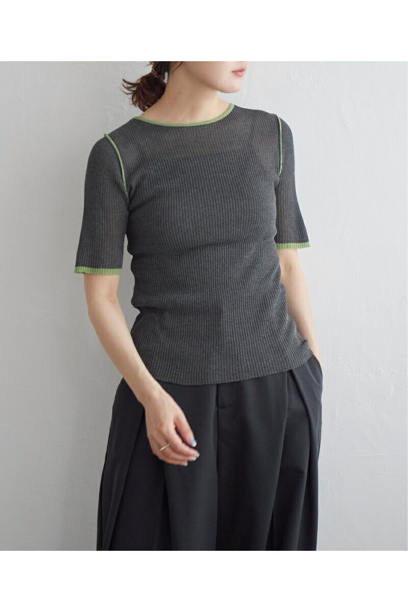 配色クルーネックトップス【notch.】レディース トップス 半袖