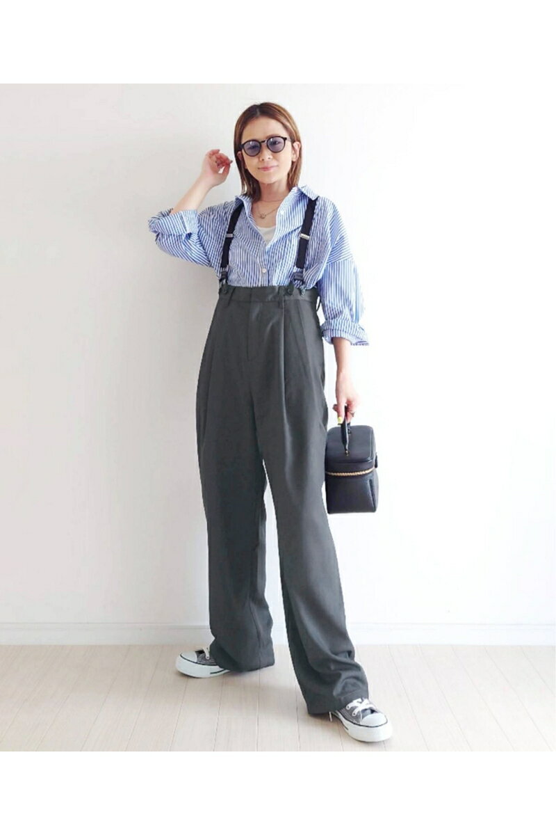 【 notch.by yui 】サスペンダー付きハイウエストパンツ【notch.】レディース ボトムス パンツ コラボ