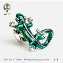 ピンズ ラペルピン ラインストーン グリーン 緑 小さめ メンズアクセサリー リザード トカゲモチーフ ユニーク 帽子 バッジ KIETH キース メンズアクセ...