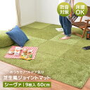 【メーカー直送品】まるで芝生なジョイントマット シーヴァ 約60×60×0.8cm 9枚組 芝生風ジョイントマット 人工芝 室内 屋内 マット プレイマット 防音対策 アウトドア ゴルフ おしゃれ 無地 h46126