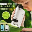 顕微鏡 小学生 ミニ顕微鏡セット ハンディ顕微鏡 60〜180倍拡大 子供用 スマホホルダー おでかけ顕微鏡 LEDライト有り スライドガラス2枚付属 ストラッ...