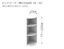 【ワンダフルデー ポイント5倍】 セミオーダー カウンター下収納 ラスコ Tエンドコーナー 奥行25cm 高さ77〜103cm 全14色　おしゃれ 本棚 棚 格安 おすすめ オーダーメイド サイズオーダー 日本製 国産 本棚 窓際 インテリア キャビネット