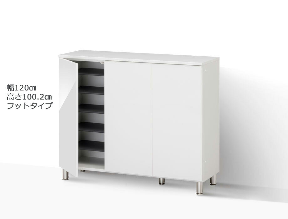 Rakuten - 【スーパーセール期間中 P5倍！】 【幅1cm単位でサイズオーダー】セミオーダーシューズボックス ポルティア レッグタイプ 幅120cm 奥行40.5cm 高さ100.2cm 全14色｜日本製｜完成品