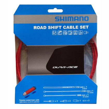 SHIMANO (シマノ) ROAD ポリマーコーティングシフトケーブルセット レッド