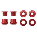 【5/1は「3倍！」エントリーでポイントUP】WOLF TOOTH（ウルフトゥース）Set of 4 Chainring Bolts Nuts for 1X - 4 pcs. red 6mm チェーンリングボルト