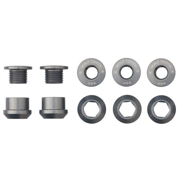 WOLF TOOTH（ウルフトゥース）Set of 5 Chainring Bolts+Nuts for 1X - 5 pcs. gunmetal 6mm チェーンリングボルト