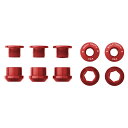 【5/1は「3倍！」エントリーでポイントUP】WOLF TOOTH（ウルフトゥース）Set of 5 Chainring Bolts Nuts for 1X - 5 pcs. red 6mm チェーンリングボルト