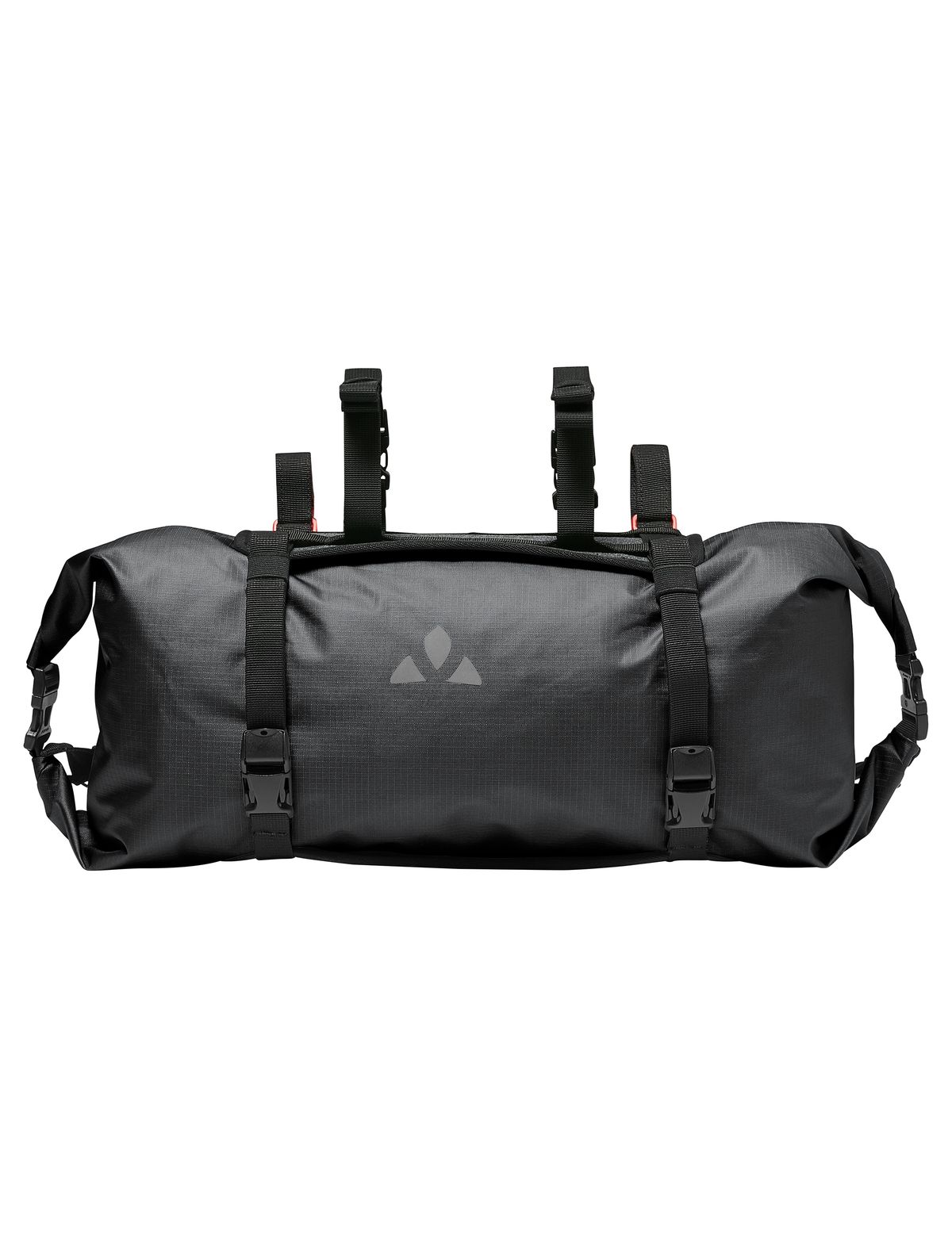 ブランド名 VAUDE 商品名 Trailfront II 品番 15960-0510 外寸 16 x 50 x 12(cm) 容量 13L 重量 640g カラー Black Uni 概要 特徴 ・防水ロールクロージャー ・パワーストラップによる簡単装置 ・取り外し可能なドライバッグ ・ドライバッグを肩からさげるためのストラップ付属 ※カーボン製ハンドルバーには使用しないでください シームレス加工によるウォータープルーフ構造のこのハンドルバーバッグがあれば、限界はありません。13Lのドライバッグは両側からアクセスでき、ラップアラウンドクロージャーで圧縮することができます。サーマルマットのような軽量なギアや寝袋を入れるのに最適なバッグです。