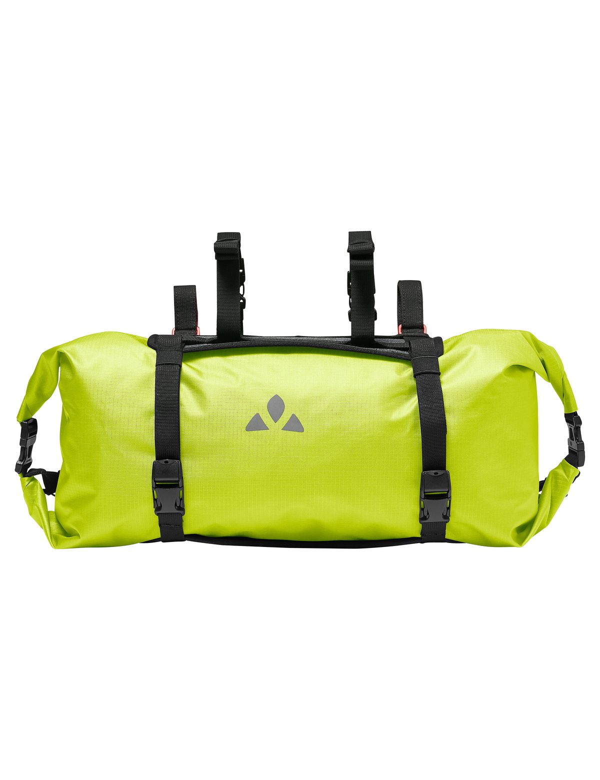 ブランド名 VAUDE 商品名 Trailfront II 品番 15960-0530 外寸 16 x 50 x 12(cm) 容量 13L 重量 640g カラー Bright Green / Black 概要 特徴 ・防水ロールクロージャー ・パワーストラップによる簡単装置 ・取り外し可能なドライバッグ ・ドライバッグを肩からさげるためのストラップ付属 ※カーボン製ハンドルバーには使用しないでください シームレス加工によるウォータープルーフ構造のこのハンドルバーバッグがあれば、限界はありません。13Lのドライバッグは両側からアクセスでき、ラップアラウンドクロージャーで圧縮することができます。サーマルマットのような軽量なギアや寝袋を入れるのに最適なバッグです。