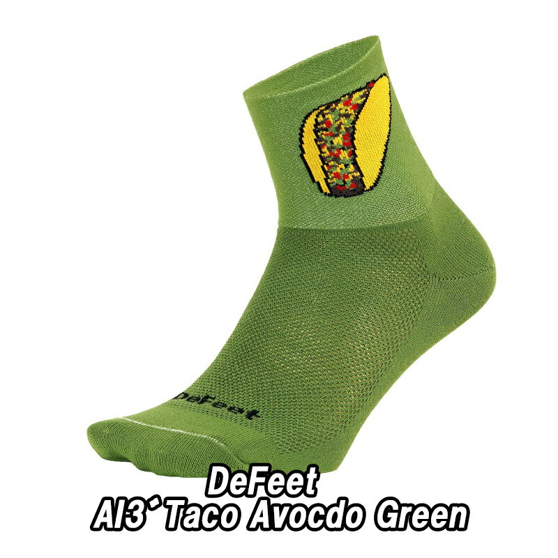 【5/20は「4倍！」エントリーでポイントUP】DeFeet（ディフィート）AI 3" Taco Avocdo Green ソックス 靴下