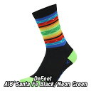 【7/21は「2倍!」エントリーでポイントUP】DeFeet(ディフィート)AI 6" Santa Fe Black/Neon Green ソックス 靴下