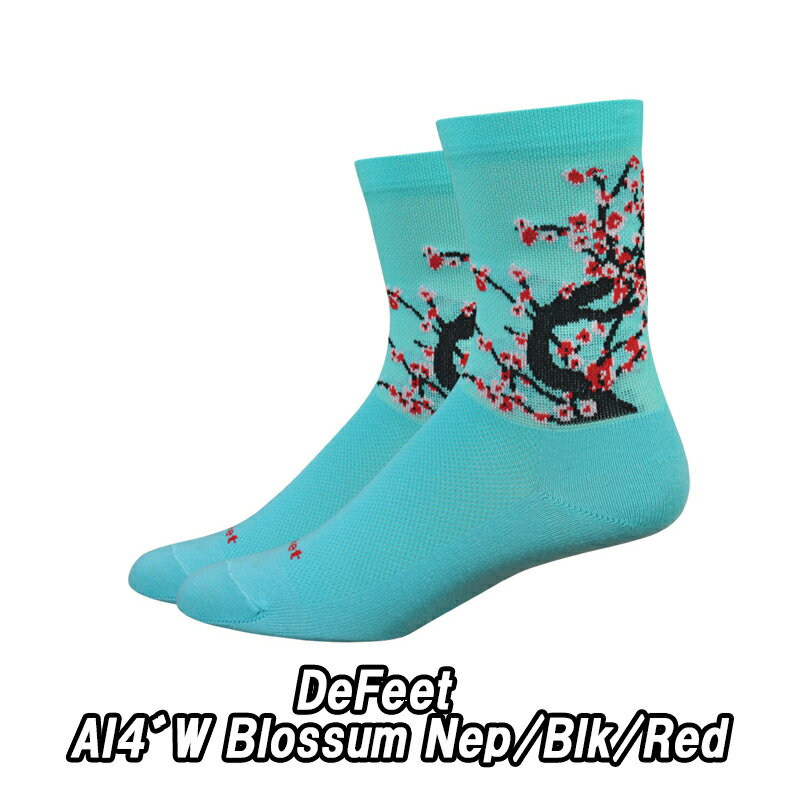 【5/25は「4倍！」エントリーでポイントUP】DeFeet（ディフィート）AI 4" W Blossum Nep/Blk/Red ソックス 靴下