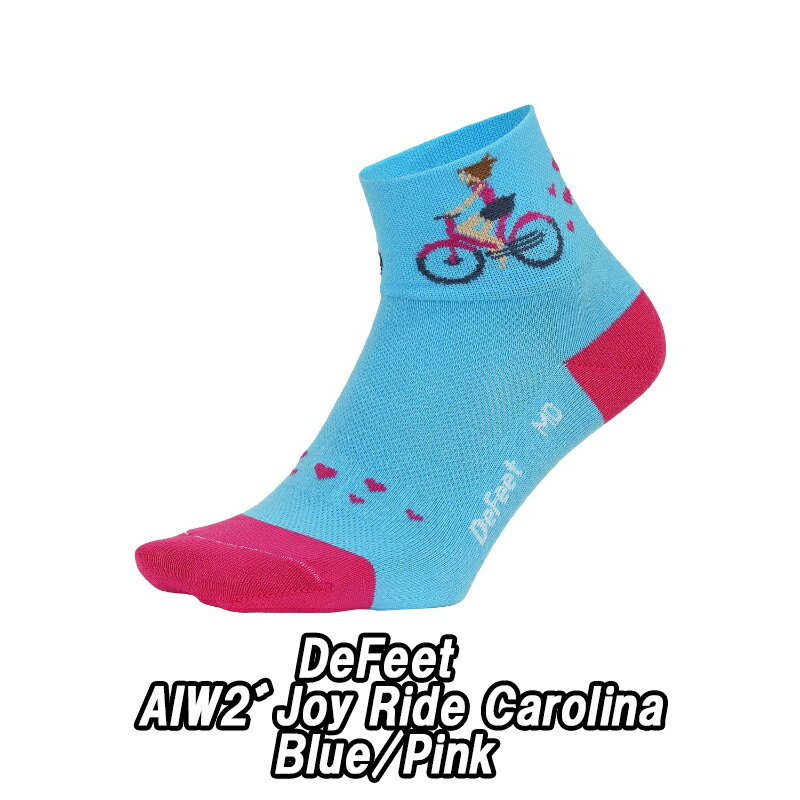 【6/1は「3倍！」エントリーでポイントUP】DeFeet（ディフィート）AI W 2" Joy Ride Carolina Blue/Pink ソックス 靴下