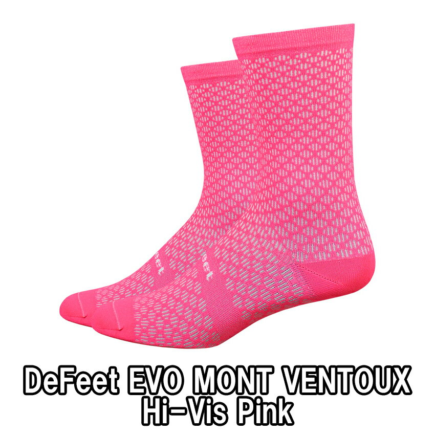 DeFeet（ディフィート）Evo Mont Ventoux Hi-Vis Pink 6″ ソックス 靴下