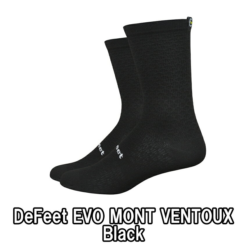 【5/30は「4倍！」エントリーでポイントUP】DeFeet（ディフィート）Evo Mont Ventoux Black 6″ ソックス 靴下