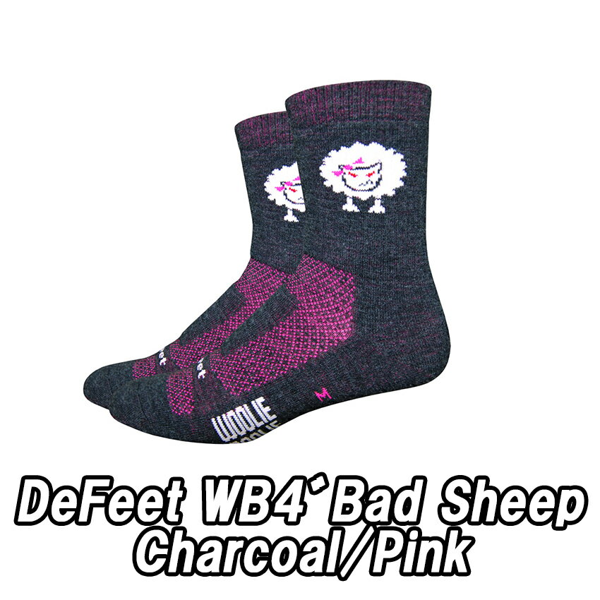 DeFeet（ディフィート）WB 4" Bad Sheep Charcoal/Pink ソックス 靴下