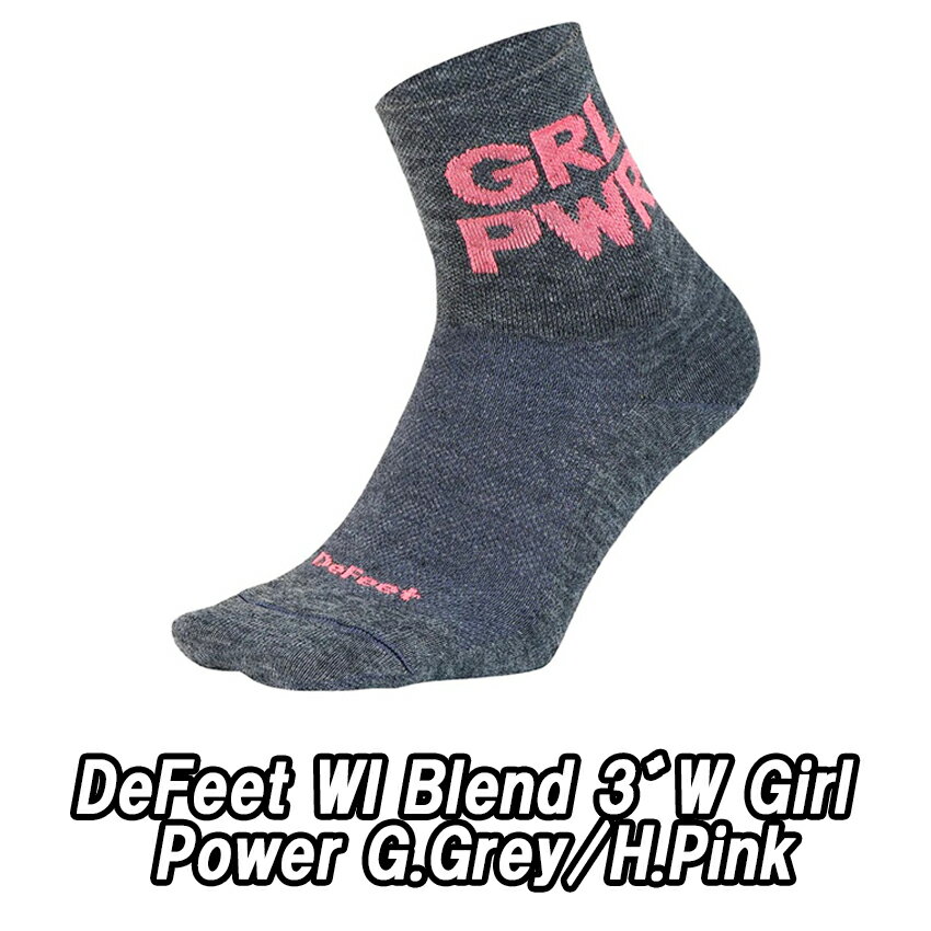 【5/25は「4倍！」エントリーでポイントUP】DeFeet（ディフィート）WI Blend 3" W Girl Power G.Grey/H.Pink ソックス 靴下