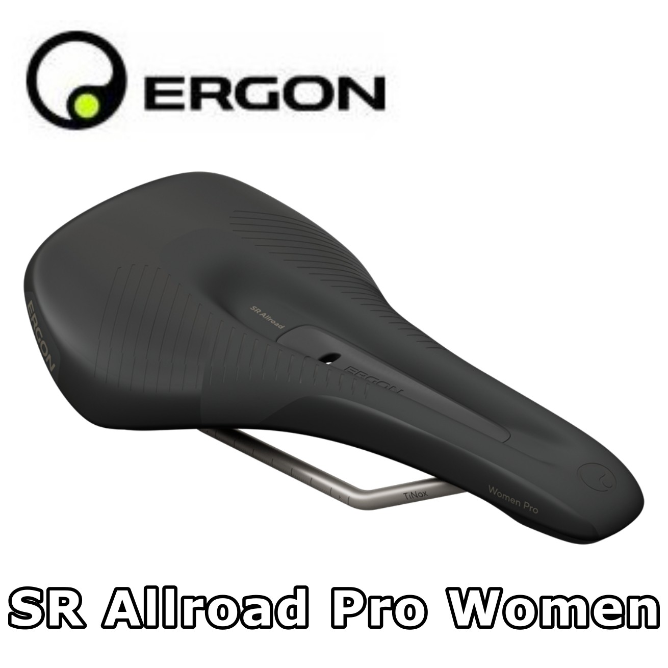SR Allroad Pro Women SR オールロード プロ ウィメン コンパクトなサドル形状とスムーズなペダリングを可能にするサドル側面加工、女性の身体的特徴に応じたサドル中央部の圧力緩和レリーフチャネルなど、痛みや痺れの軽減と快適性を重視した設計の女性向け「オールロード」サドル。TINOX SL 1.2mm厚 中空レール仕様。 マイクロファイバー コンフォート フォーム／オルソセル パッド カーボンファイバー コンポジット シェル ?7mm チタン合金製TINOX SL 1.2mm厚 中空レール 座骨幅 S/M : 90〜120mm 最大荷重 : 100kg S/M : 230g