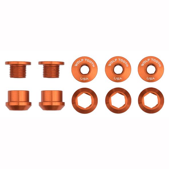 WOLF TOOTHʥեȥSet of 5 Chainring Bolts+Nuts for 1X - 5 pcs. Orang...