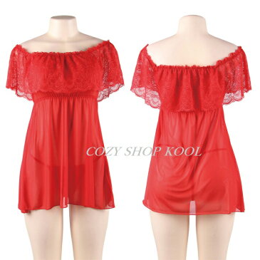 【大きいサイズ】可愛いぃふりふり赤いランジェリー■ベビードール・クリスマス サンタ★M・XL・3XL・5XLあり