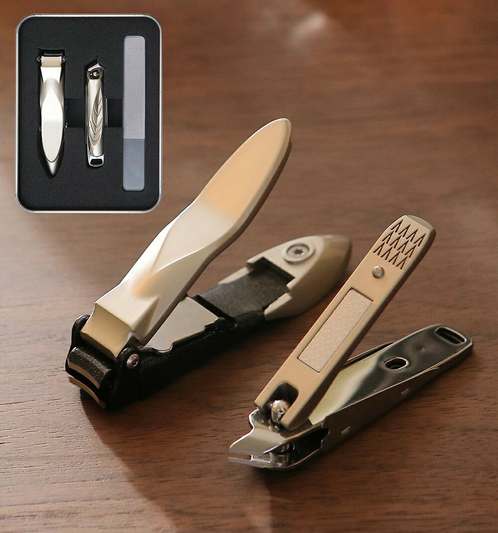 【2点以上で20%OFF！】【cozy space】爪切りセット 斜め 爪切り ネイルクリッパー キャッチャー付 ステンレス 爪やすり 爪切りカッター 足用 爪整形 爪ケアツール ネイルケアセット 折りたたみ 巻き爪 変形爪 硬い爪 爪切り用ヤスリ 爪磨き 爪みがき