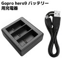 Gopro hero9 バッテリー用充電器 3個同時充電 バッテリーチャージャー 3チャンネルの充電器 USB Type-C入力充電器 Gopro hero9 対応