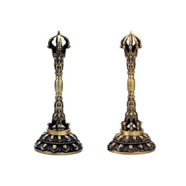 五鈷杵 九鈷杵 ロング ブロンズ 台座 セット プレミアム 魔除け 密教法具(3)