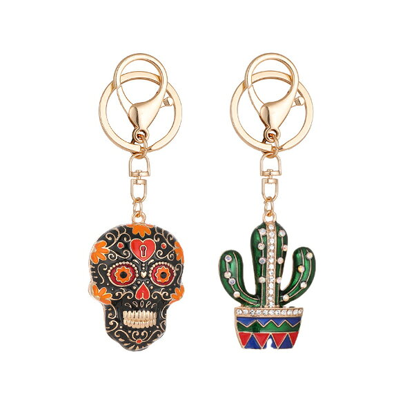 Rakuten - メキシカンスカル シュガースカル キーホルダー SKULL 骸骨 サボテン