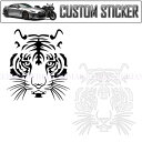 タイガー ステッカー Bタイプ エンブレム 虎 トラ TIGER リアル フェイス 猛獣 汎用 車 バイク カスタム sticker