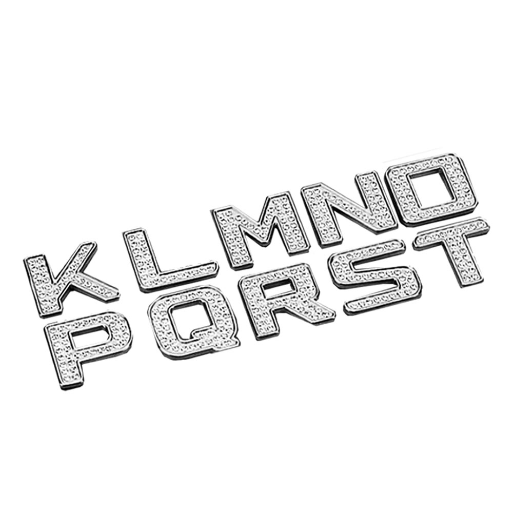 Rakuten - 【メール便対応可能】ラインストーン アルファベット シルバー K L M N O P Q S T 車 メタル 立体 3D