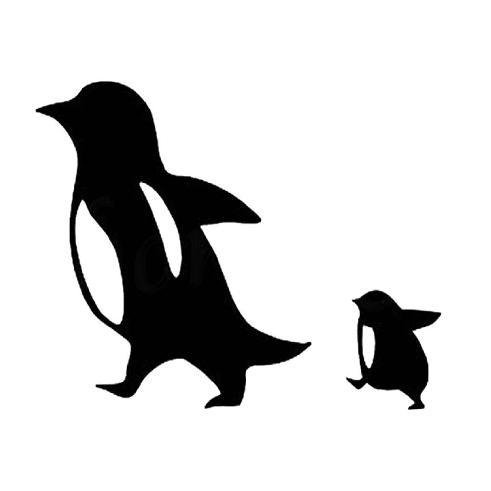 Rakuten - 【メール便対応可能】てくてく ペンギンステッカー親子セット 子供 車 お洒落 水族館 ペット 汎用 車 バイク カスタム sticker