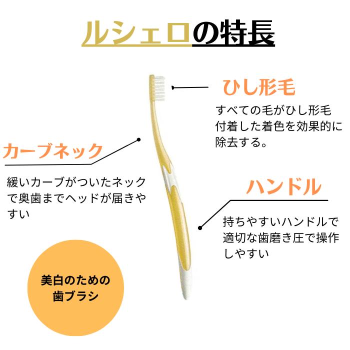 ジーシー ルシェロ 歯ブラシ W-10 3本 美白歯ブラシ ホワイトニング 【カラー指定...