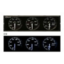 Defi デフィ DF14401 DIN-Gauge 3連メーター 温度計2個、圧力計1個 黒文字板 指針色:白 目盛り色:白 夜間照明色:白 ディンゲージ