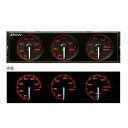 Defi デフィ DF14402 DIN-Gauge 3連メーター 温度計2個、圧力計1個 黒文字板 指針色:白 目盛り色:アンバーレッド 夜間照明色:アンバーレッド ディンゲージ