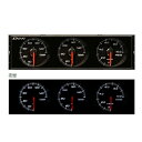Defi デフィ DF14403 DIN-Gauge 3連メーター 温度計2個、圧力計1個 黒文字板 指針色:赤 目盛り色:白 夜間照明色:白 ディンゲージ