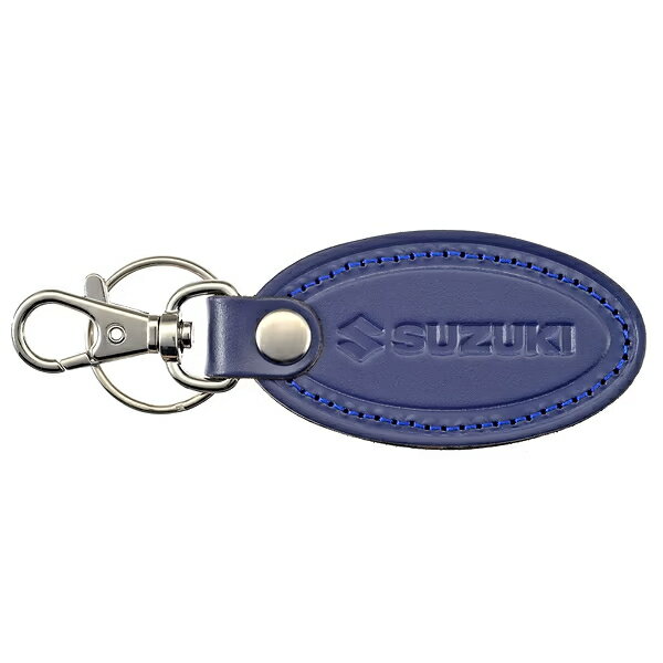 SUZUKI スズキコレクション 99000-79NK0-060 レザーキーホルダー オーバル ブルー プレゼント スズキ純..