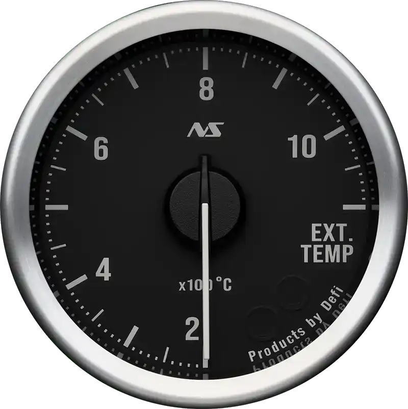 排気温度計 （表示範囲：200℃～1100℃） Defi-Link Meter ADVANCE RSII(アールエスセカンド)はDefi-LinkアドバンスコントロールユニットSEまたはアドバンスコントロールユニットに接続して使用するリンクメーターです。 RSIIメーターは、昼間は文字板の印刷、夜間は照明を後ろから透過させて文字や目盛りを表現するメーターです。 ご使用の際は別売りのDefi-Link ADVANCE Control Unit(デフィリンク アドバンスコントロールユニット)が必要です。 ターボ計/インマニ計・油圧計・燃圧計・油温計・水温計・排気温度計・タコメーターがあり、それぞれに白文字板、黒文字板があります。また、サイズはΦ52mmとΦ60mmがあります(タコメーターはΦ60のみ)。 白文字板の夜間照明は80sグリーンまたは90sレッドの2色、黒文字板の夜間照明は80sグリーンまたは70sホワイトの2色があります。　※色の切り替え機能はありません 1台のADVANCEコントロールユニットに最大7台までメーターを接続することができます。　