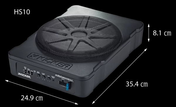 KICKER ���å��� HS10 �ѥ�ɥ��֥����ϡ� HIDEAWAY POWERED SUBWOOFER �����ե���