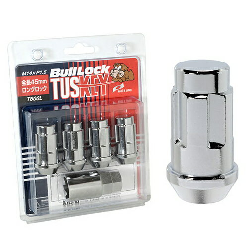 KYO-EI 協永産業 T600L TUSKEYロックナット M14×P1.5 クローム 60°テーパー座 全長45mm 4個入